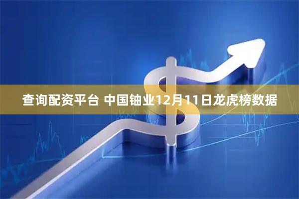 查询配资平台 中国铀业12月11日龙虎榜数据